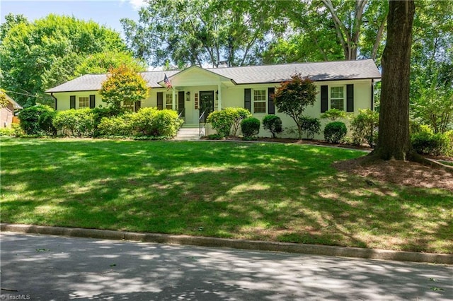 3480 York Rd, Winston-Salem, NC 27104 - ranch-style house with a front lawn and stucco siding