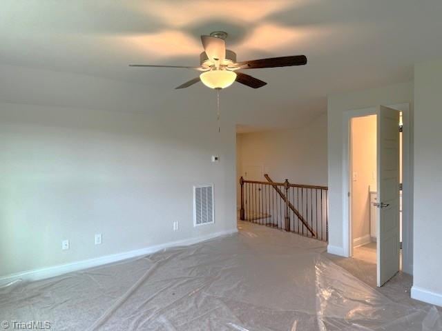 7607 Valhalla Way Lot 20, Greensboro, NC 27409 - carpeted empty room featuring baseboards, visible vents, and ceiling fan