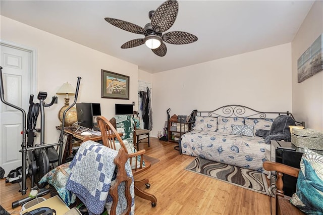 1973 Old Mountain Rd, Thomasville, NC 27360 - bedroom featuring wood finished floors and a ceiling fan