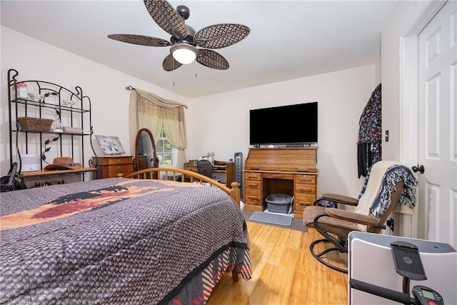 1973 Old Mountain Rd, Thomasville, NC 27360 - bedroom featuring wood finished floors and ceiling fan
