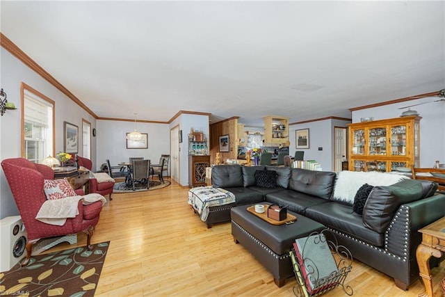 1973 Old Mountain Rd, Thomasville, NC 27360 - living area with ornamental molding and light wood-type flooring