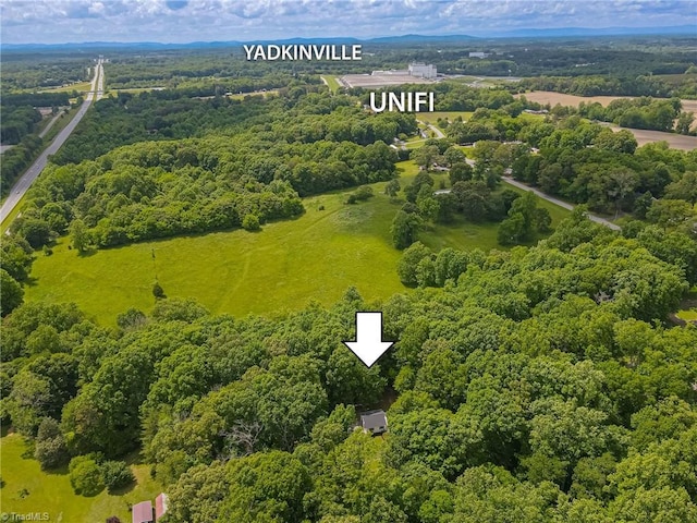 aerial view of a heavily wooded area