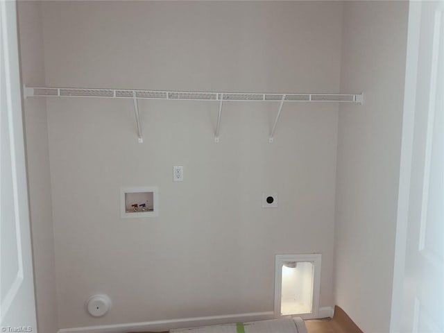 washroom with laundry area, washer hookup, and electric dryer hookup