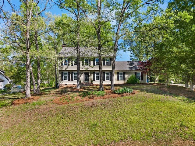 4105 Waldenbrook Rd, Greensboro, NC 27407 - view of front facade with crawl space and a front lawn