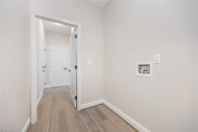3510 Meadow Glen Ct, Clemmons, NC 27012 - corridor with baseboards and light wood finished floors