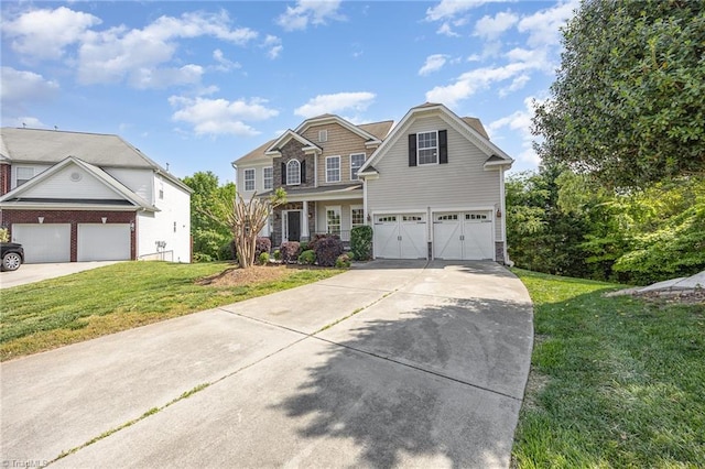 3510 Meadow Glen Ct, Clemmons, NC 27012 - view of front of property featuring concrete driveway, a front lawn, and an attached garage