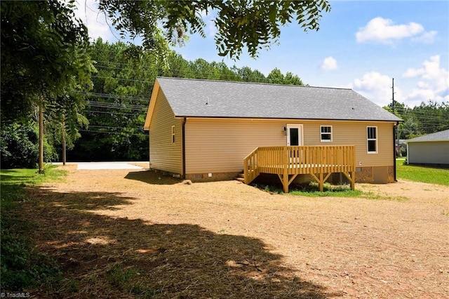 3902 NC Highway 47, Lexington, NC 27292 - back of house with crawl space, a deck, and a shingled roof