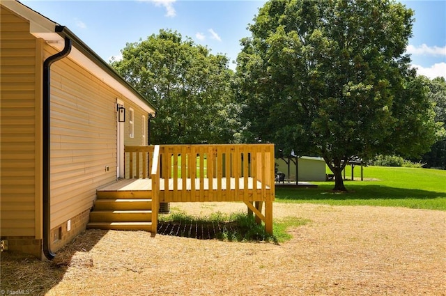 3902 NC Highway 47, Lexington, NC 27292 - view of grassy yard with a wooden deck