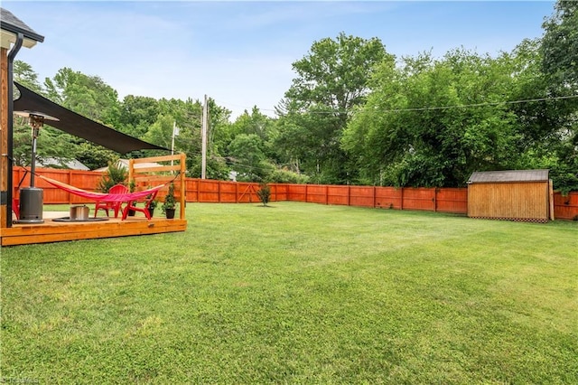 301 Valley Dr, High Point, NC 27260 - fenced backyard with a storage shed and a wooden deck
