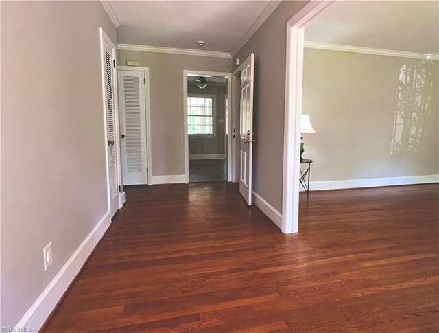 508 Audubon Dr, Greensboro, NC 27410 - hallway with wood finished floors and ornamental molding