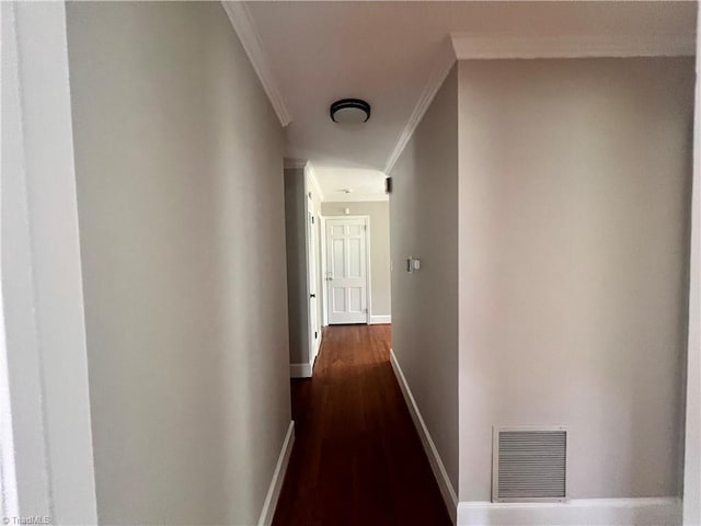 508 Audubon Dr, Greensboro, NC 27410 - hall featuring crown molding and dark wood-type flooring
