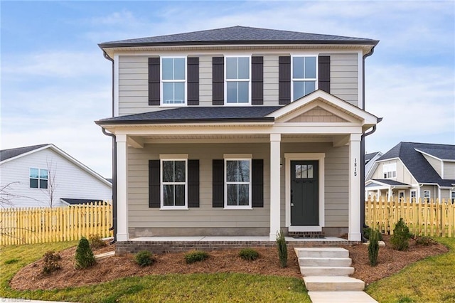 1815 Cleburne Ter, Kernersville, NC 27284 - view of front of house with covered porch and fence