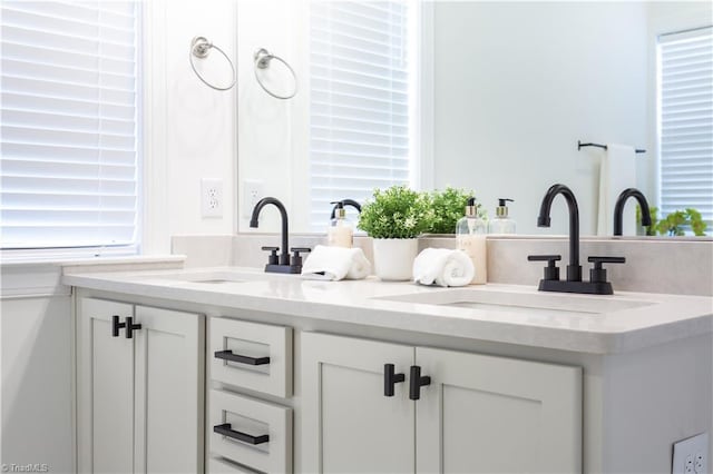 full bathroom featuring a sink and double vanity