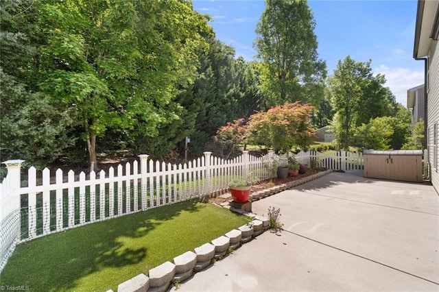 view of patio / terrace featuring fence