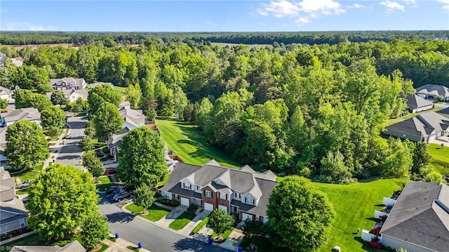 604 Oakfield Trl, Mebane, NC 27302 - aerial view featuring a view of trees and a residential view