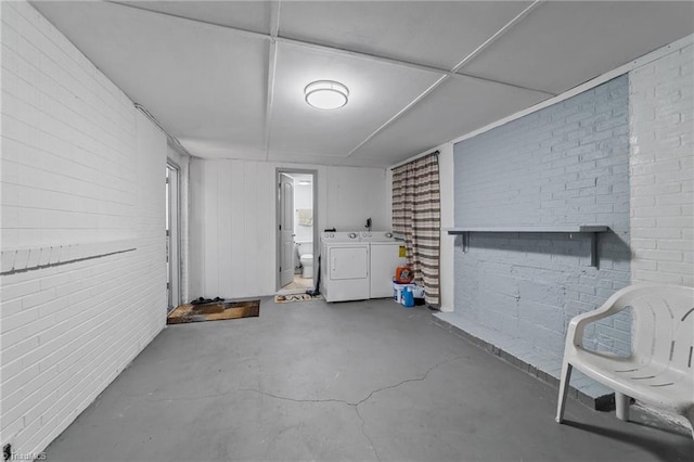 interior space featuring separate washer and dryer