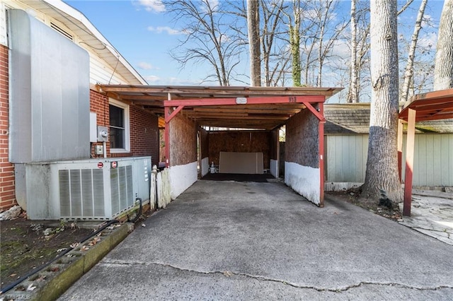 view of car parking with a carport