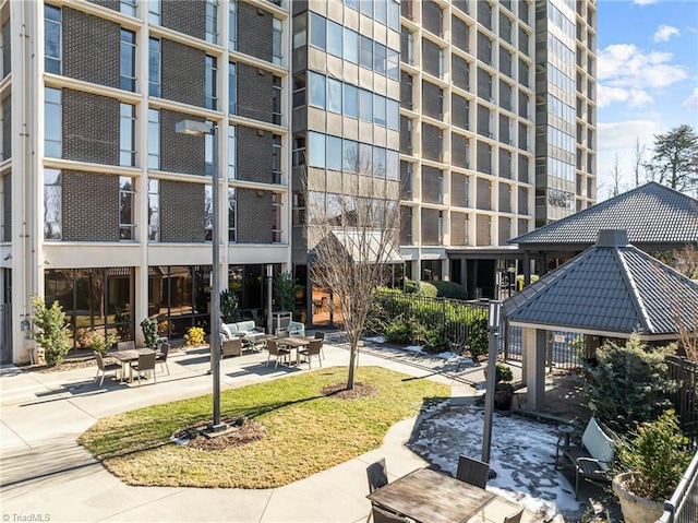 view of community with a gazebo