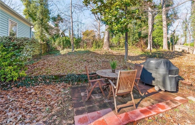 view of patio / terrace with a grill