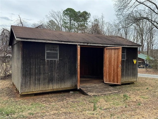 view of shed