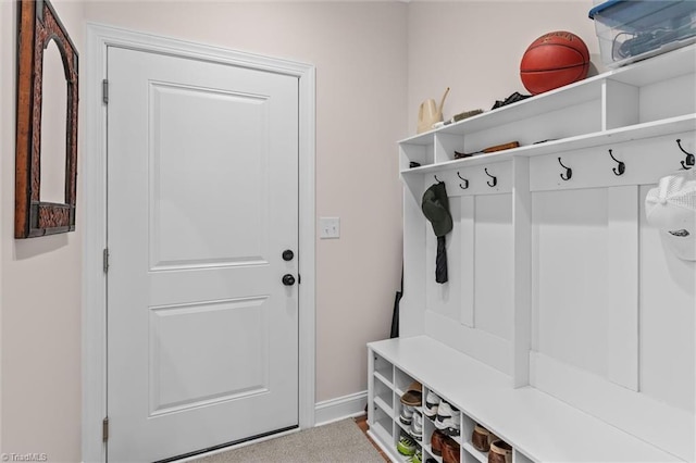 mudroom with baseboards
