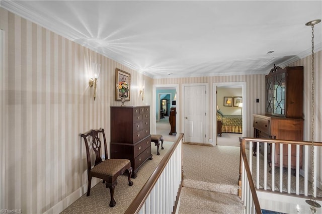 interior space with ornamental molding