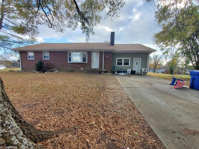 view of single story home