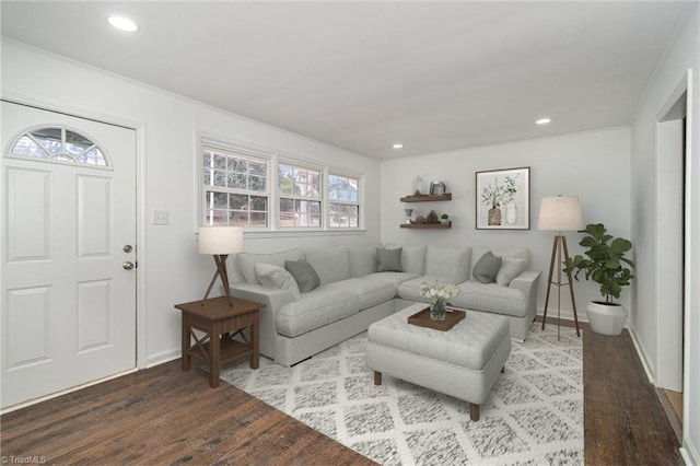 living room featuring hardwood / wood-style flooring