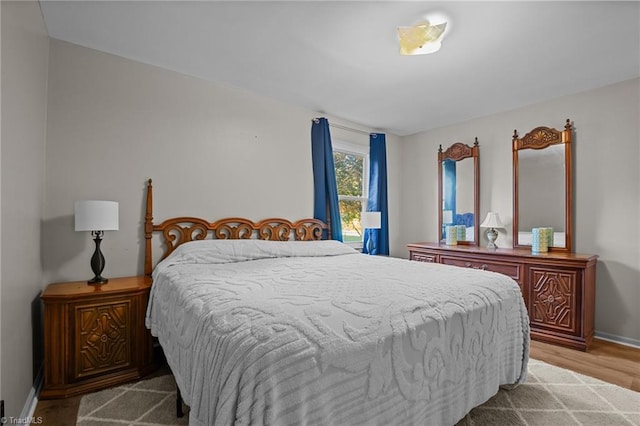 bedroom featuring light hardwood / wood-style flooring