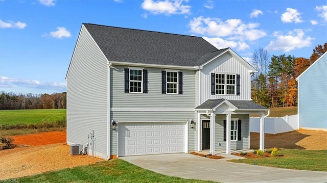 view of property featuring a garage