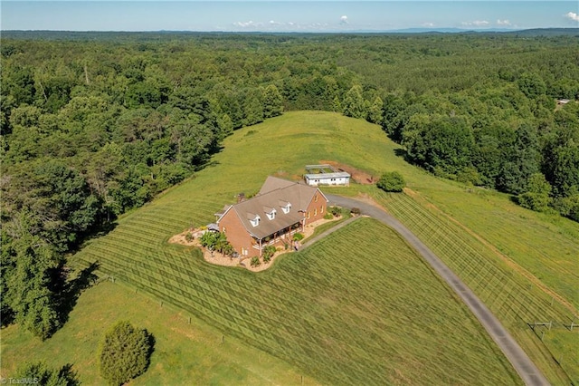 bird's eye view with a rural view