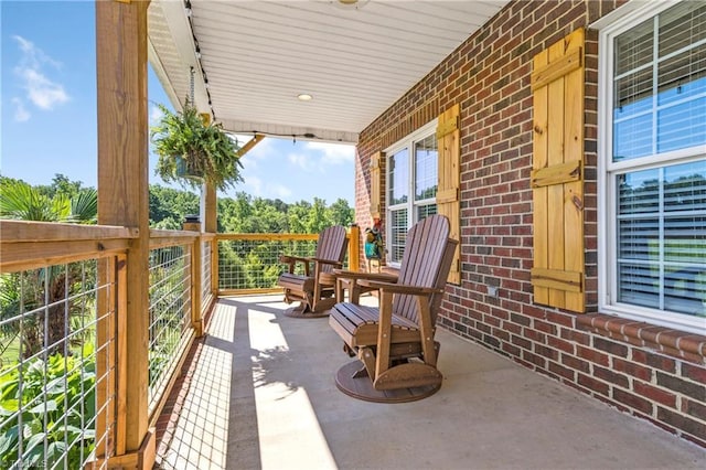 view of patio with a porch