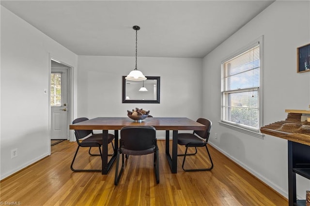 dining space featuring hardwood / wood-style flooring