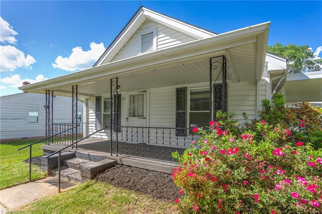 view of front of property with a porch