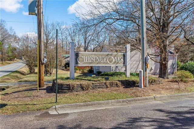 view of community sign