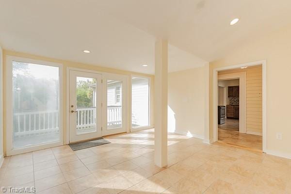 112 S Caldwell St, Salisbury, NC 28144 - unfurnished room featuring light tile patterned flooring, recessed lighting, and baseboards