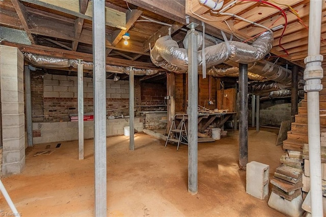 112 S Caldwell St, Salisbury, NC 28144 - unfinished basement featuring stairs