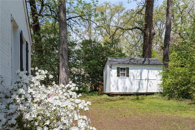 view of shed