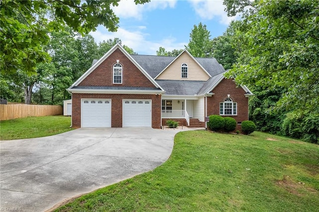 269 Country Villa Dr, Lexington, NC 27295 - traditional-style home with driveway, covered porch, and brick siding