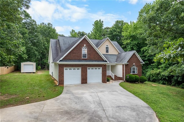 269 Country Villa Dr, Lexington, NC 27295 - traditional home featuring driveway, brick siding, and a front yard