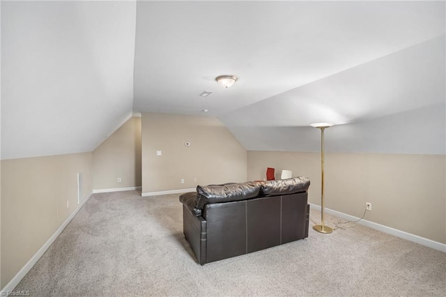 269 Country Villa Dr, Lexington, NC 27295 - additional living space featuring light carpet, vaulted ceiling, and baseboards