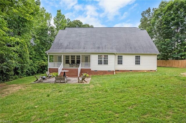 269 Country Villa Dr, Lexington, NC 27295 - rear view of house featuring crawl space, a patio area, and roof with shingles