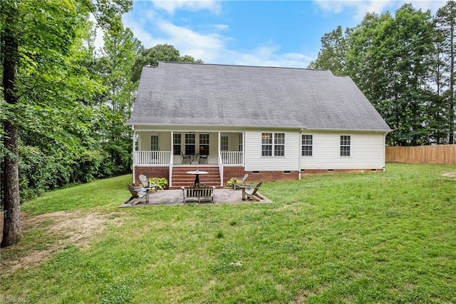 269 Country Villa Dr, Lexington, NC 27295 - rear view of property featuring a patio, crawl space, and roof with shingles
