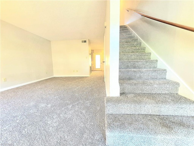 1018 Cedar Place Ct, Winston-Salem, NC 27107 - staircase featuring carpet and baseboards