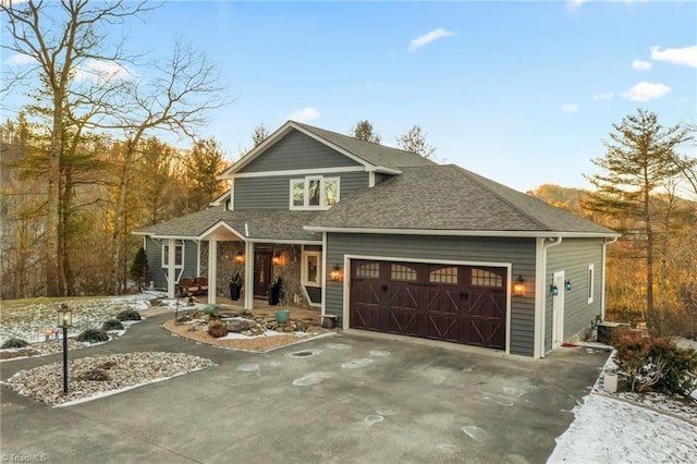 view of front of house featuring a garage