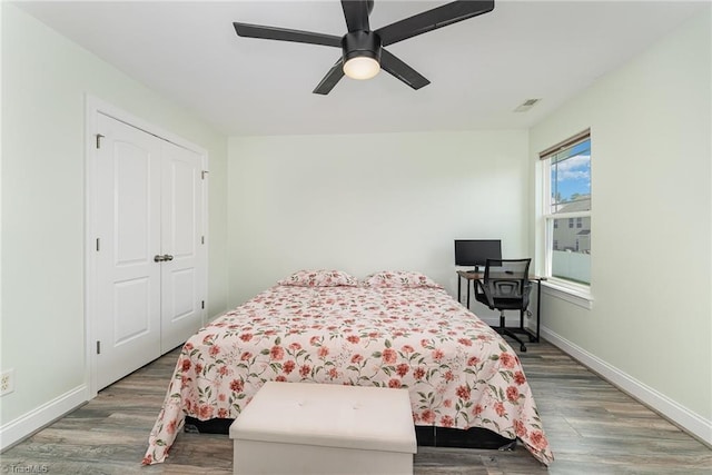 2452 Tannin Ct, High Point, NC 27265 - bedroom featuring wood finished floors and ceiling fan