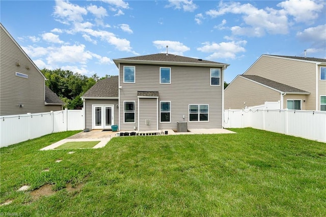 2452 Tannin Ct, High Point, NC 27265 - back of house with a patio area, a fenced backyard, and french doors
