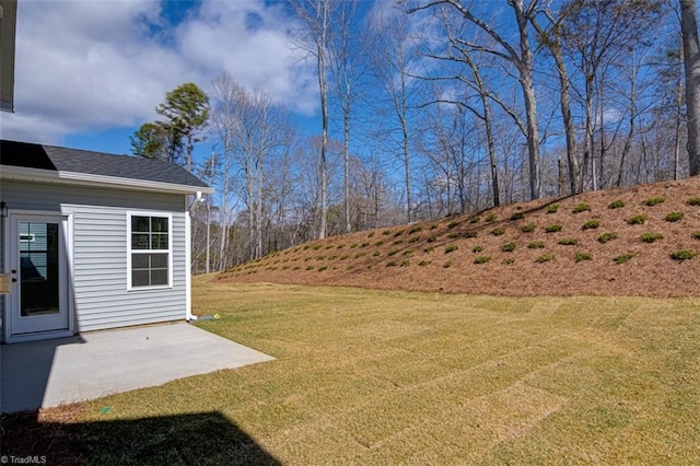 view of yard with a patio area