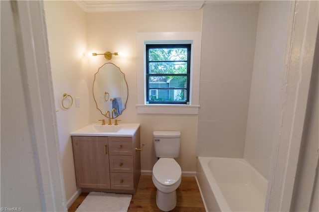 301 S Shaver St, Salisbury, NC 28144 - full bathroom with vanity, crown molding, and wood finished floors