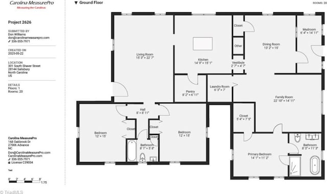 301 S Shaver St, Salisbury, NC 28144 - view of home floor plan